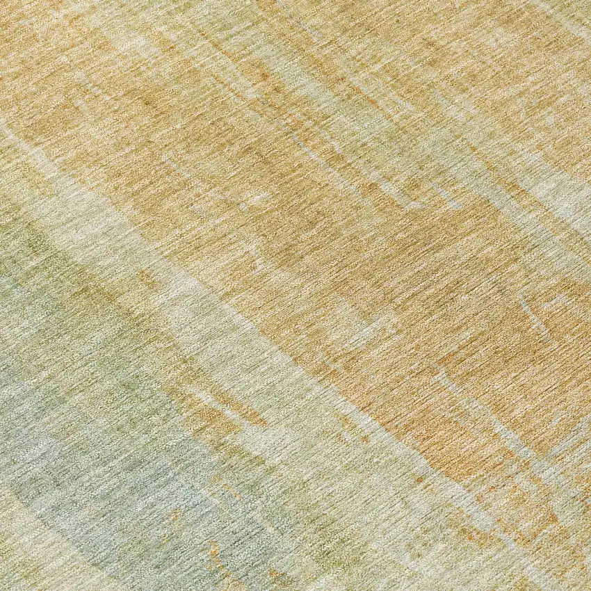 Sage And Copper Abstract Washable Indoor Outdoor Area Rug Photo 8