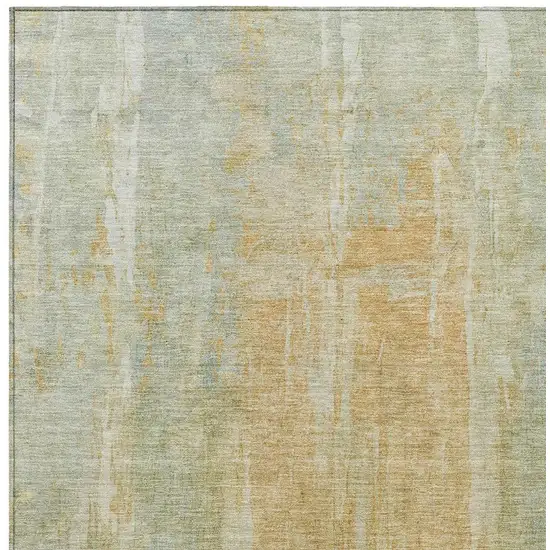 Sage And Copper Abstract Washable Indoor Outdoor Area Rug Photo 7