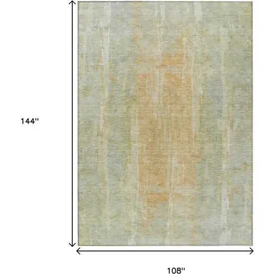Sage And Copper Abstract Washable Indoor Outdoor Area Rug Photo 3