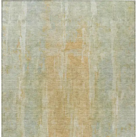 Sage And Copper Abstract Washable Indoor Outdoor Area Rug Photo 7