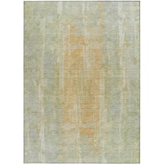 Sage And Copper Abstract Washable Indoor Outdoor Area Rug Photo 4