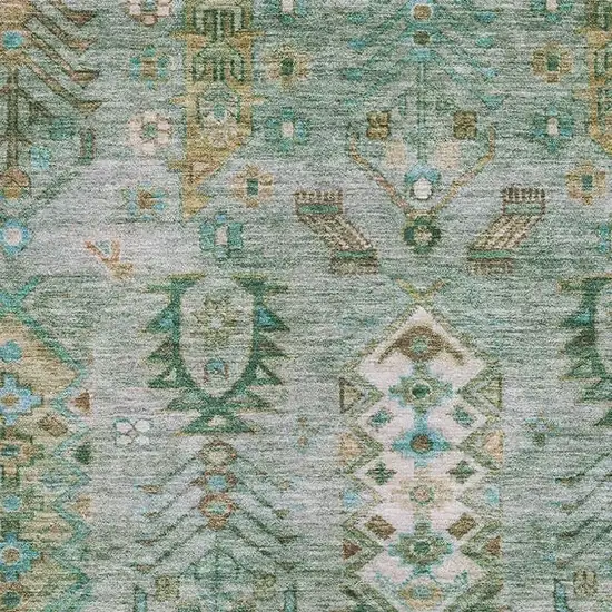 Sage And Copper Southwestern Washable Area Rug With UV Protection Photo 3