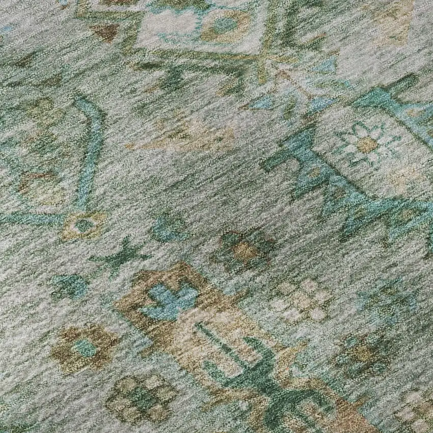 Sage And Copper Southwestern Washable Area Rug With UV Protection Photo 8