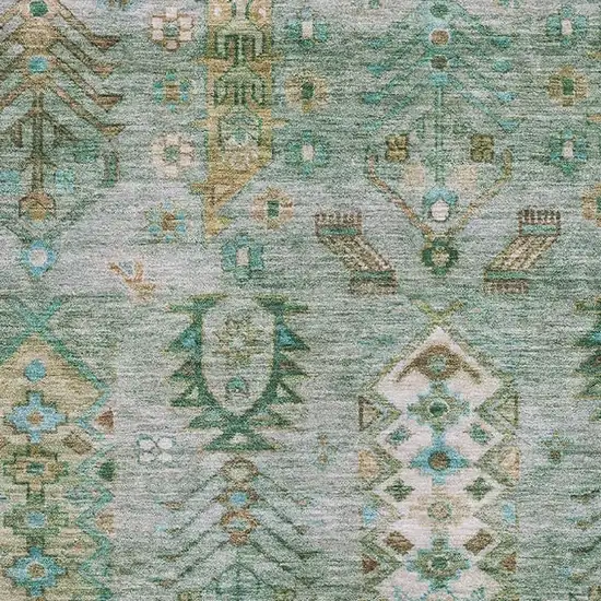 Sage And Copper Southwestern Washable Area Rug With UV Protection Photo 3