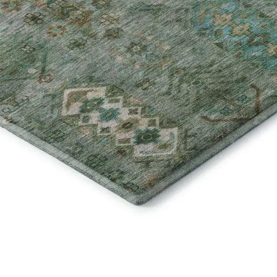 Sage And Copper Southwestern Washable Area Rug With UV Protection Photo 7