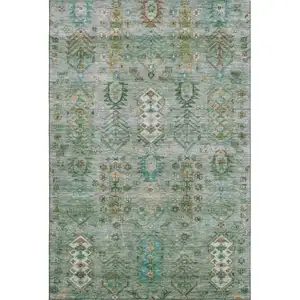 Photo of Sage And Copper Southwestern Washable Area Rug With UV Protection