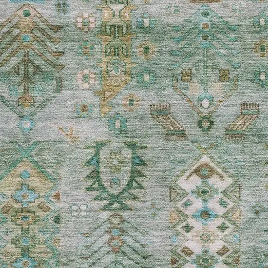 Sage And Copper Southwestern Washable Area Rug With UV Protection Photo 3