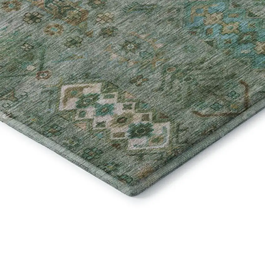 Sage And Copper Southwestern Washable Area Rug With UV Protection Photo 7