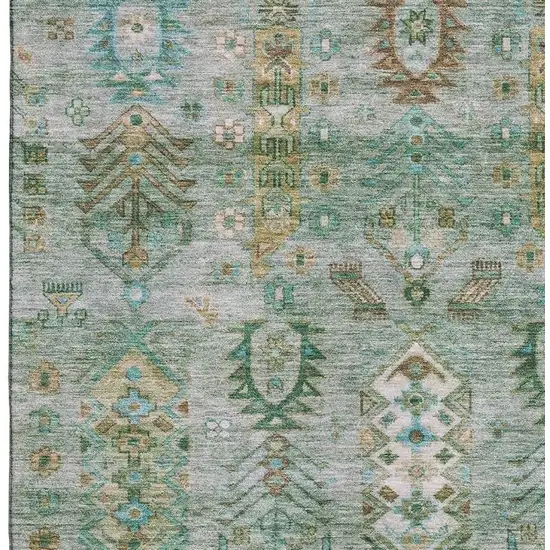 Sage And Copper Southwestern Washable Area Rug With UV Protection Photo 4