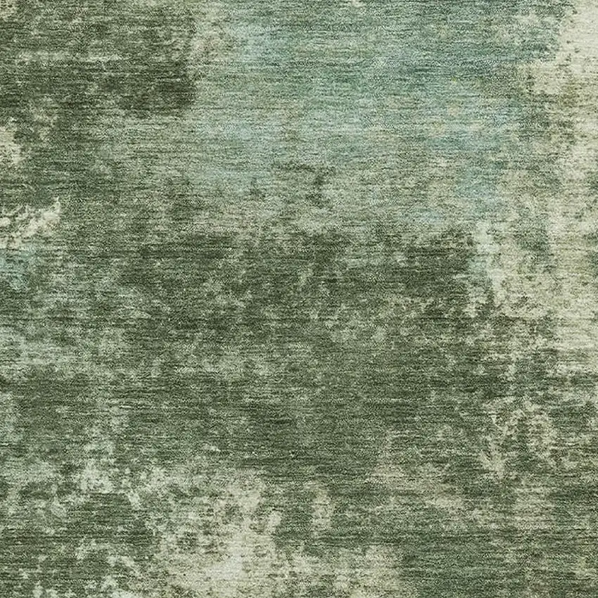Sage And Fern Green Abstract Washable Area Rug With UV Protection Photo 3