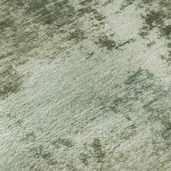 Sage And Fern Green Abstract Washable Area Rug With UV Protection Photo 8