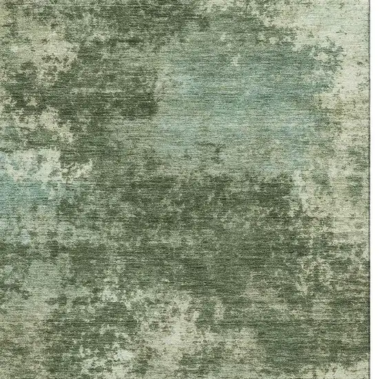 Sage And Fern Green Abstract Washable Area Rug With UV Protection Photo 4