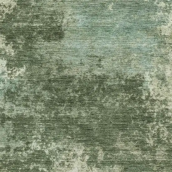 Sage And Fern Green Abstract Washable Area Rug With UV Protection Photo 3