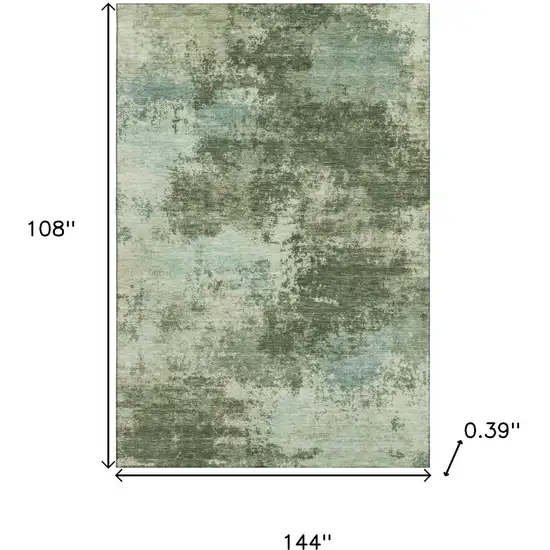 Sage And Fern Green Abstract Washable Area Rug With UV Protection Photo 9