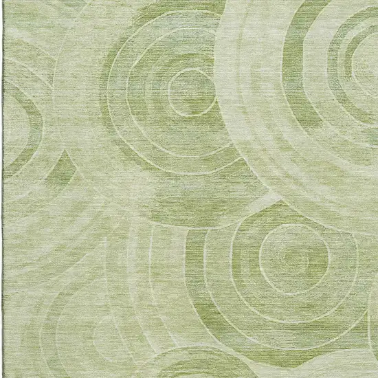 Sage And Fern Green Geometric Washable Area Rug With UV Protection Photo 2