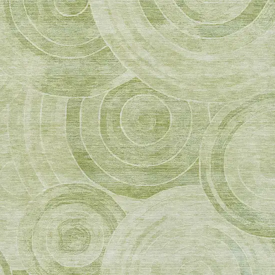 Sage And Fern Green Geometric Washable Area Rug With UV Protection Photo 2