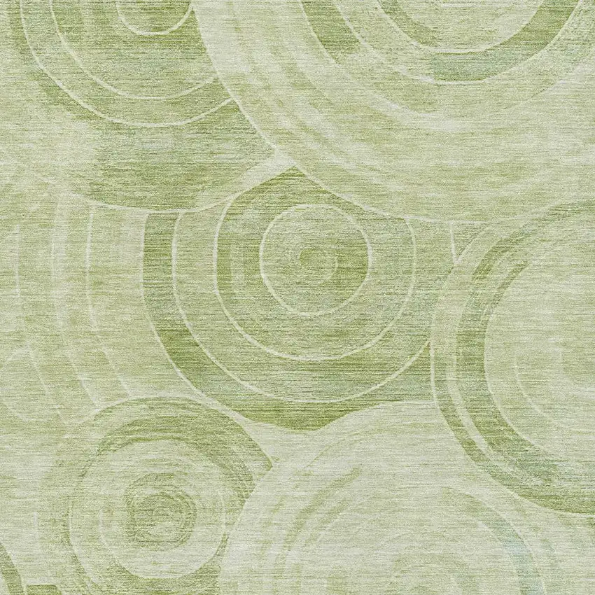 Sage And Fern Green Geometric Washable Area Rug With UV Protection Photo 2