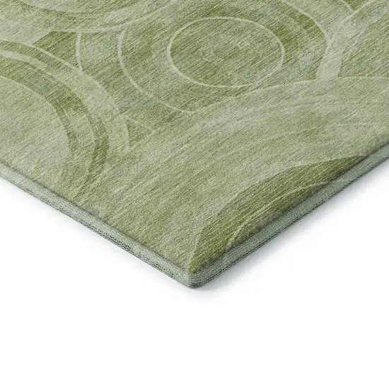 Sage And Fern Green Geometric Washable Area Rug With UV Protection Photo 7