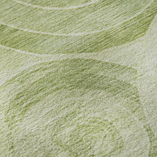 Sage And Fern Green Geometric Washable Area Rug With UV Protection Photo 9