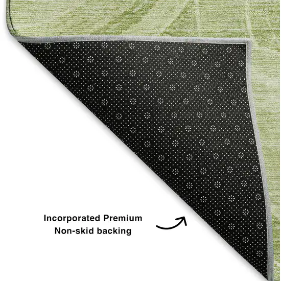 Sage And Fern Green Geometric Washable Area Rug With UV Protection Photo 6