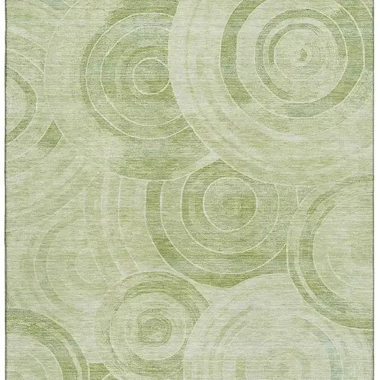 Sage And Fern Green Geometric Washable Area Rug With UV Protection Photo 2