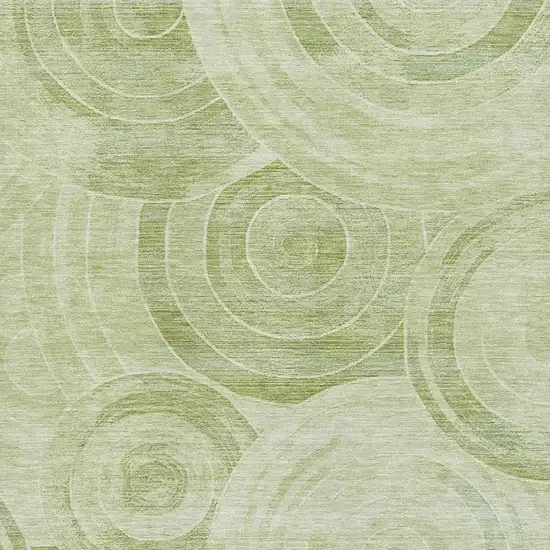 Sage And Fern Green Geometric Washable Area Rug With UV Protection Photo 2