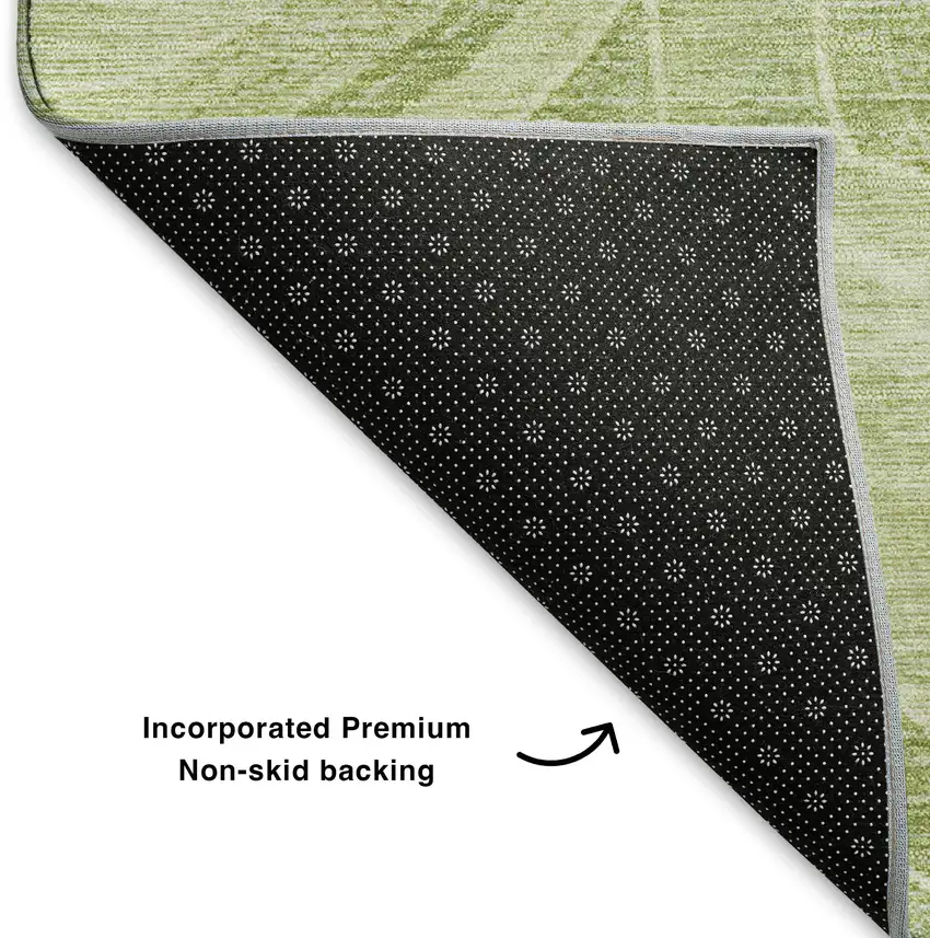 Sage And Fern Green Geometric Washable Area Rug With UV Protection Photo 6