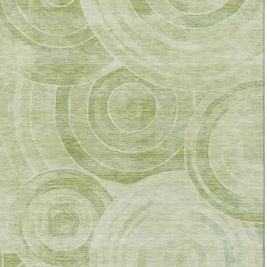 Sage And Fern Green Geometric Washable Area Rug With UV Protection Photo 2