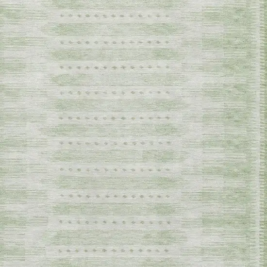Sage And Fern Green Geometric Washable Area Rug With UV Protection Photo 3