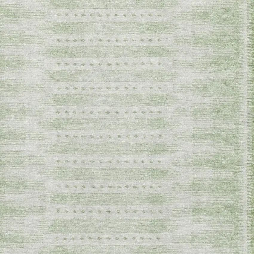 Sage And Fern Green Geometric Washable Area Rug With UV Protection Photo 3
