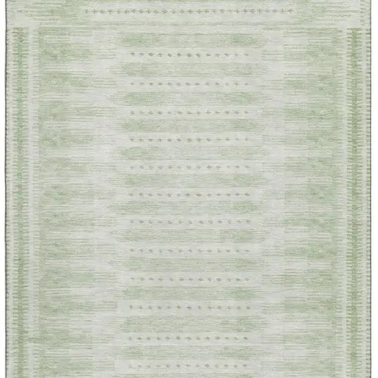 Sage And Fern Green Geometric Washable Area Rug With UV Protection Photo 4