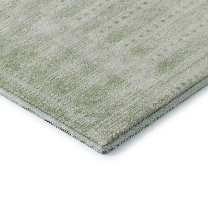 Sage And Fern Green Geometric Washable Area Rug With UV Protection Photo 8