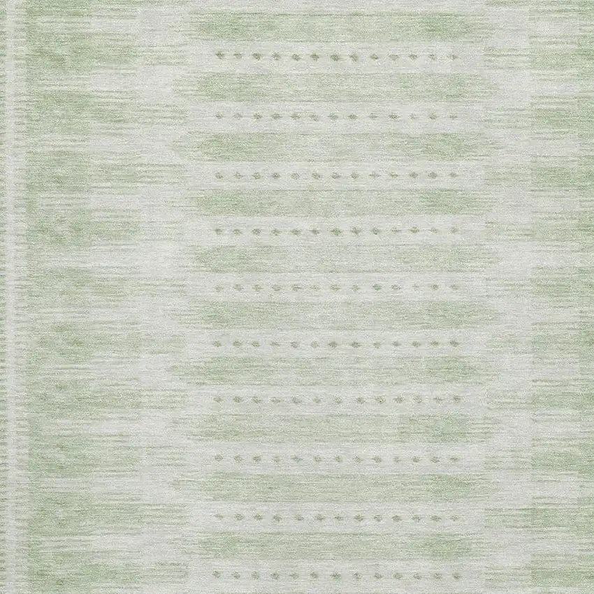 Sage And Fern Green Geometric Washable Area Rug With UV Protection Photo 3