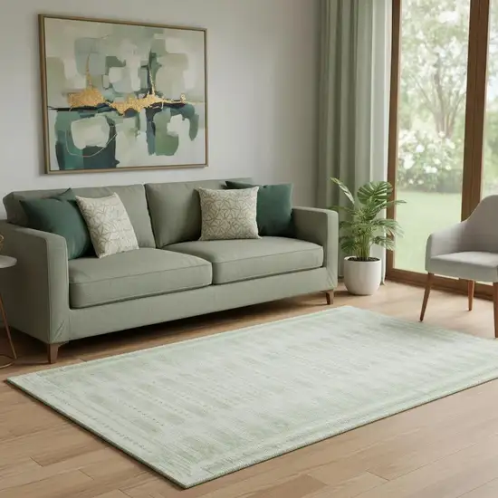 Sage And Fern Green Geometric Washable Area Rug With UV Protection Photo 2