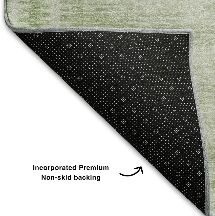 Sage And Fern Green Geometric Washable Area Rug With UV Protection Photo 7