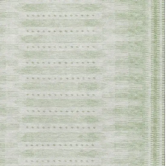 Sage And Fern Green Geometric Washable Area Rug With UV Protection Photo 3