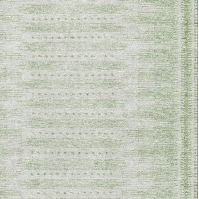 Sage And Fern Green Geometric Washable Area Rug With UV Protection Photo 3