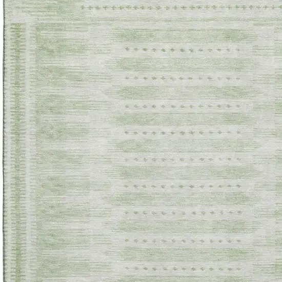 Sage And Fern Green Geometric Washable Area Rug With UV Protection Photo 3