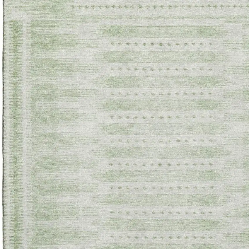 Sage And Fern Green Geometric Washable Area Rug With UV Protection Photo 3