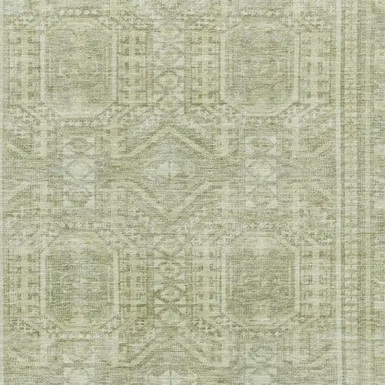Sage And Fern Green Geometric Washable Area Rug With UV Protection Photo 3