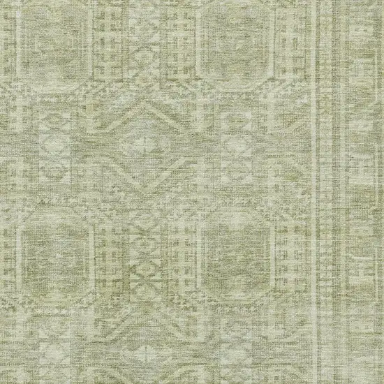 Sage And Fern Green Geometric Washable Area Rug With UV Protection Photo 3