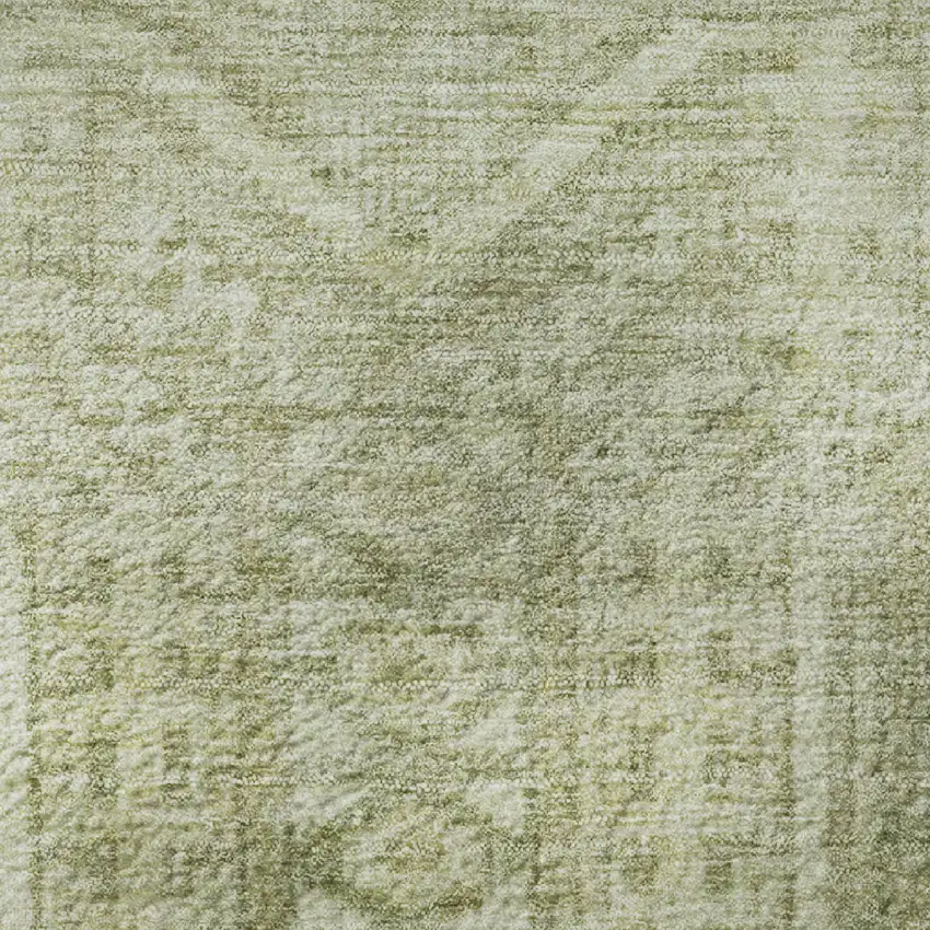 Sage And Fern Green Geometric Washable Area Rug With UV Protection Photo 9