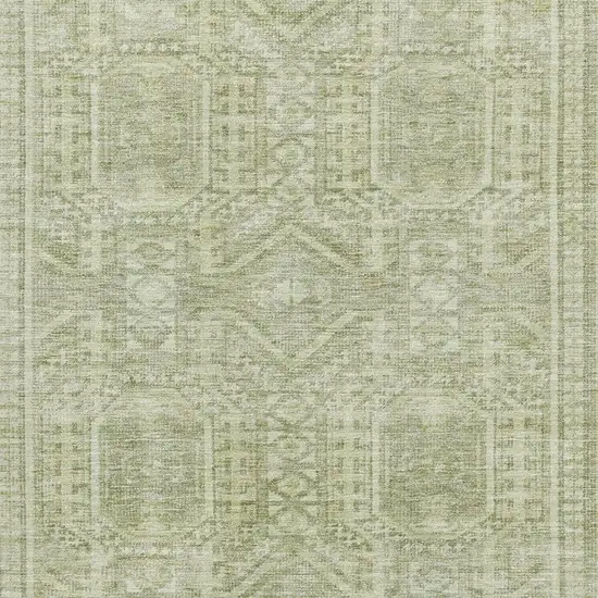 Sage And Fern Green Geometric Washable Area Rug With UV Protection Photo 3
