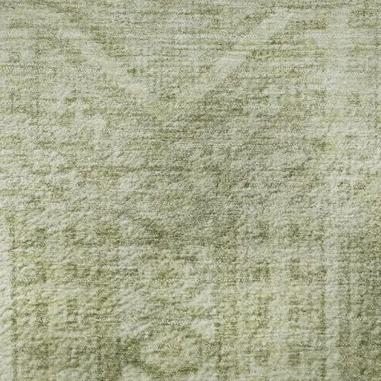 Sage And Fern Green Geometric Washable Area Rug With UV Protection Photo 8