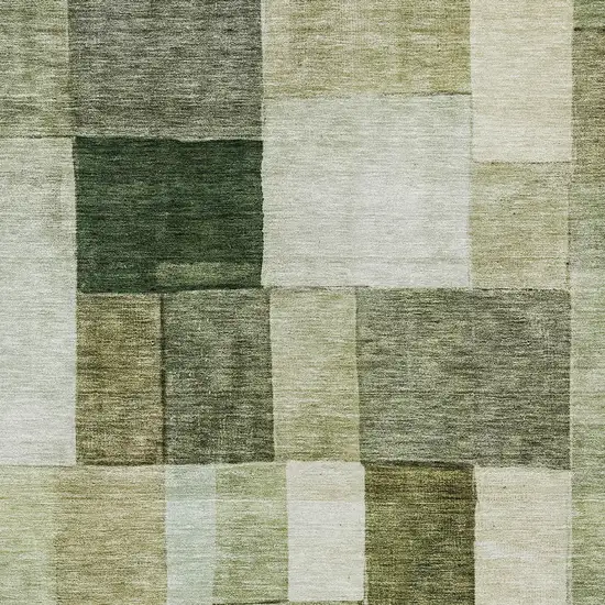 Sage And Fern Green Geometric Washable Indoor Outdoor Area Rug Photo 6