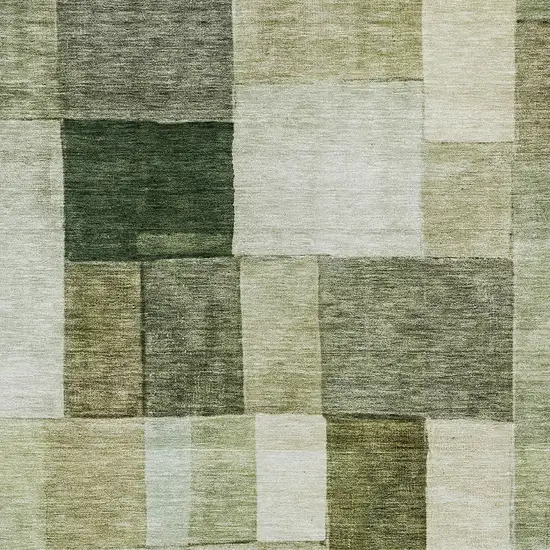 Sage And Fern Green Geometric Washable Indoor Outdoor Area Rug Photo 6