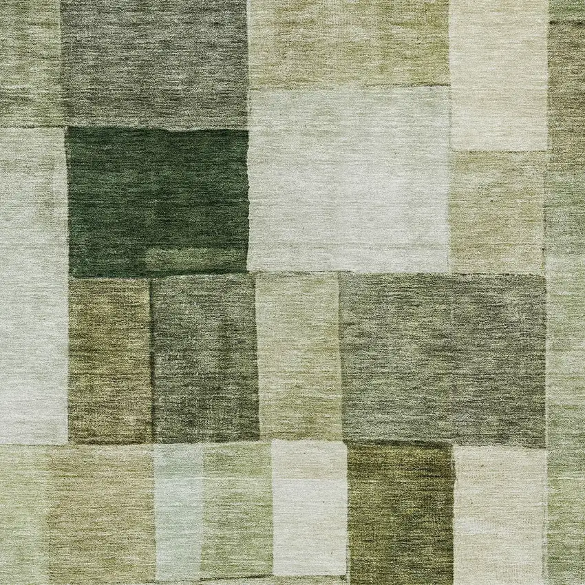 Sage And Fern Green Geometric Washable Indoor Outdoor Area Rug Photo 6