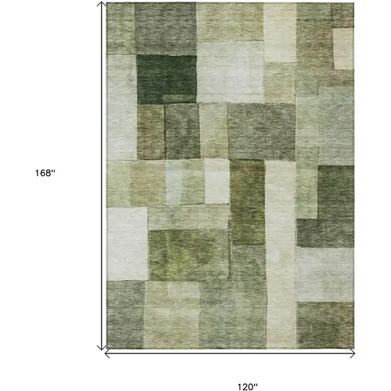 Sage And Fern Green Geometric Washable Indoor Outdoor Area Rug Photo 3