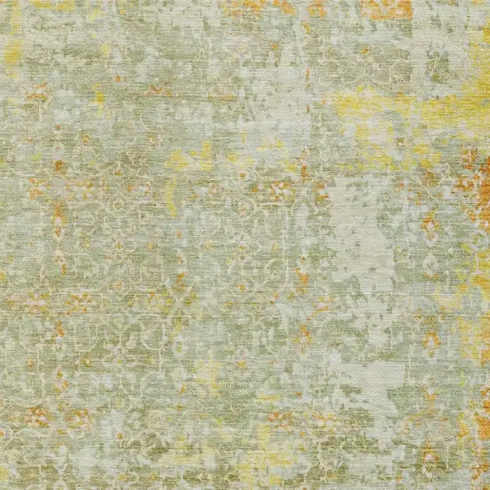 Sage And Gold Abstract Washable Indoor Outdoor Area Rug Photo 4
