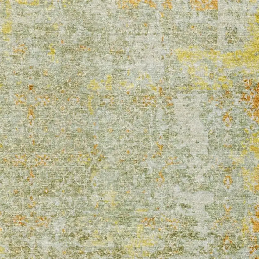Sage And Gold Abstract Washable Indoor Outdoor Area Rug Photo 4